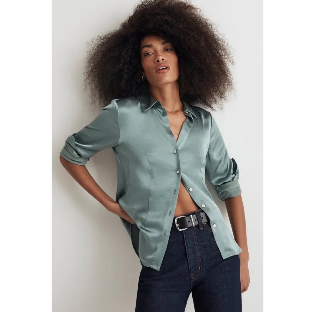Madewell Women's Pale Eucalyptus Enzo Button-Up Shirt